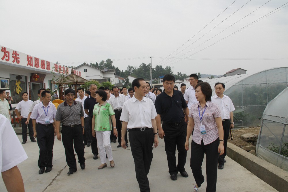 2011年7月10日,全国人大副委员长九三学社中央主席韩启德、副主席赖明、中共中央统战部副部长尤兰田在省政协副主席省九三主委黄润秋和市委书记市长等陪同下视察元坝区天雄村新农村建设8.jpg