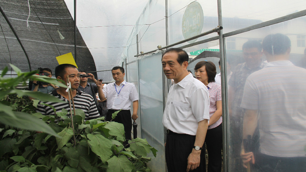 2011年7月10日,全国人大副委员长九三学社中央主席韩启德、副主席赖明、中共中央统战部副部长尤兰田在省政协副主席省九三主委黄润秋和市委书记市长等陪同下视察元坝区天雄村新农村建设11_副本.jpg